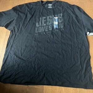 Black Graphic 'Jesus Loves You' Men's T-Shirt